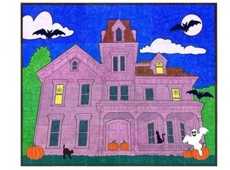 Haunted House Mural Kids Art Projects Fun Halloween Decor Halloween