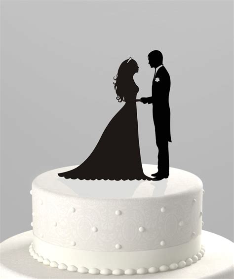 Wedding Cake Topper Silhouette Groom And Bride Acrylic Cake