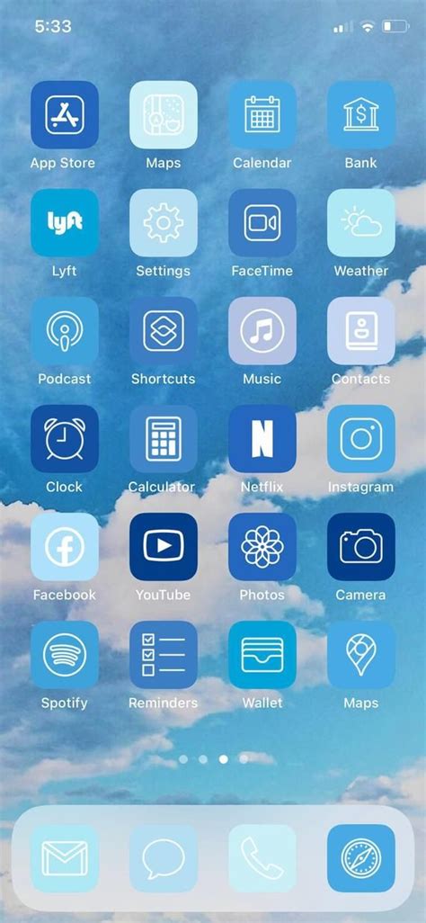 Shades Of Blue 48 App Pack Aesthetic Iphone Ios14 App Etsy App Icon
