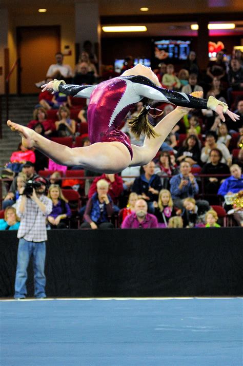 University Of Denver Gymnast Rachel Fielitz Competes A Switch Ring Leap On Floor Photo Taken On
