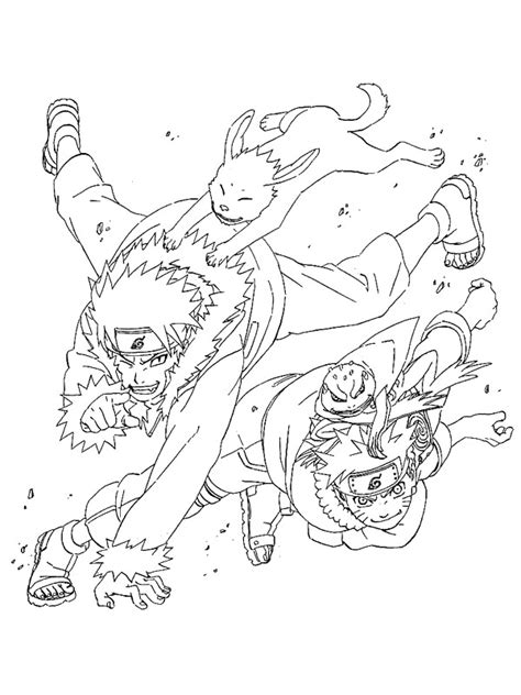Coloriage Naruto Uzumaki Et Ses Animaux Dessin Gratuit à Imprimer
