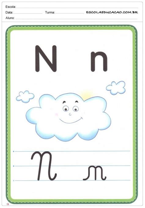 Alfabeto Ilustrado Letra N Worksheets Abc Montessori Homeschool
