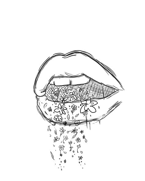 Aesthetic Lips Drawing Skill