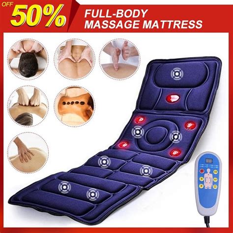 Collapsible Full Body Massage Mattress Automatic Heating Far Infrared Vibration Massager Cushion
