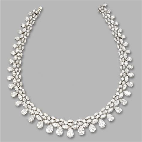 Diamond Necklace Pear Shaped Round And Marquise Shaped Diamonds