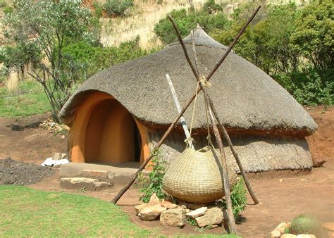 Traditional Basotho Hut And Cooking Pot Basotho Cultural