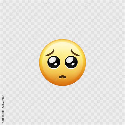 Pleading Emoji Face With Big Eyes Isolated Big Eyes Emoji Vector