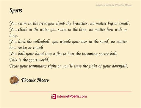 Sports Poem By Phoenix Moore