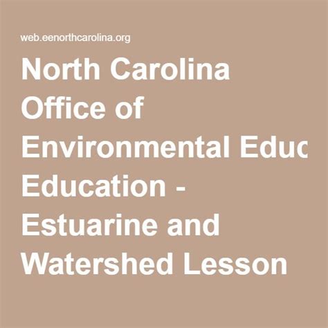 North Carolina Office Of Environmental Education Estuarine And
