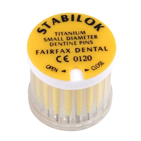 Pins Stabilok Fairfax Dental Titanium Small Yellow X 20 Dental Products