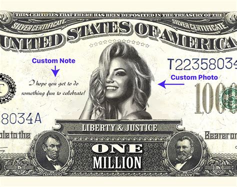 Personal Custom Realistic Digital 1 Million Dollar Bill Fake Etsy