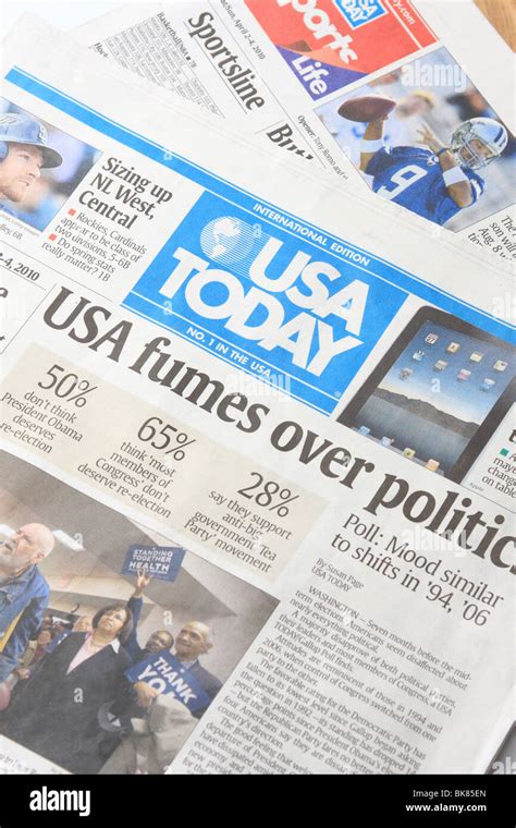 Political Headlines In The International Edition Of The Usa Today