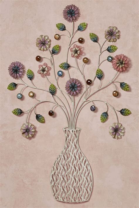 Laurel Vase Floral Metal Wall Art In 2021 Floral Metal Wall Art