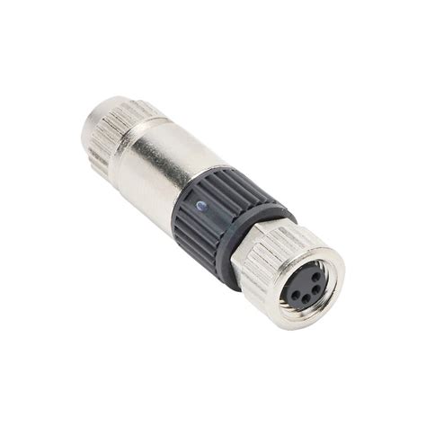 Field Wireable Connector M8 Nut 4 Pin Female Axial Connection 22 26