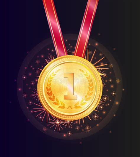 1st Place Medal For Champion Monochrome Logotype Stock Vector