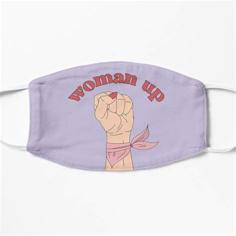 Woman Up Feminist Slogan T Shirt Pink And Red Colors Mask By