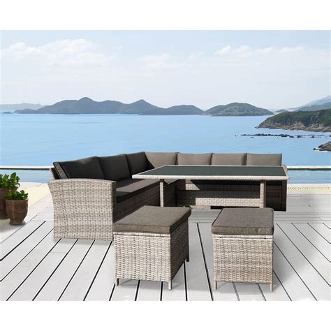 Maze rattan corner sofa dining sets. Rattan Garden Corner Sofa and Dining Set - Home Store + More