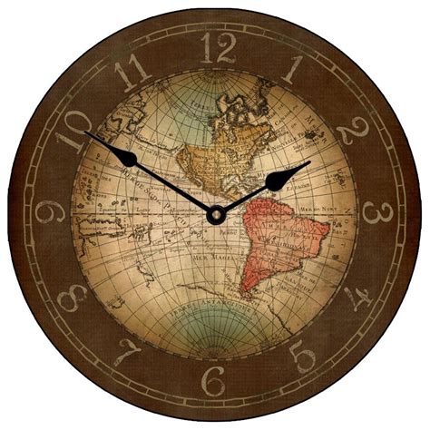 Map Wall Clock Old World