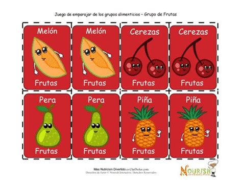 Hay juegos de memorama para niños, para adultos o juegos de memoria imprimibles para los mayores. Juego de Cartas Para Niños de Emparejar Frutas - Juego Imprimible Para Niños