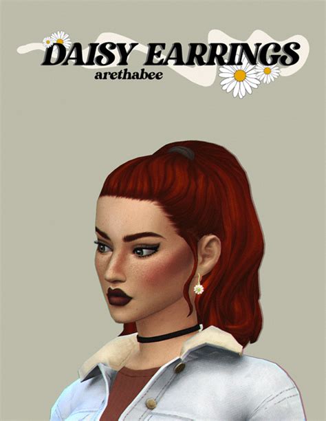 Sims Cc Finds Arethabee Daisy Earrings Patron T Base Game