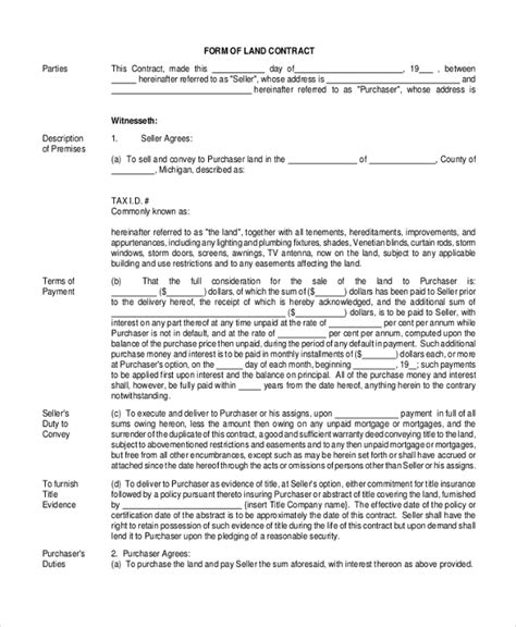 Free 9 Sample Land Agreement Forms In Pdf Ms Word