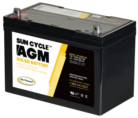 12 Volt Sun Cycle Agm Solar Battery Go Power Solar For Fleet