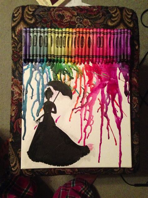 Silhouette Art With Melted Crayons Paintings Pinterest Silhouette