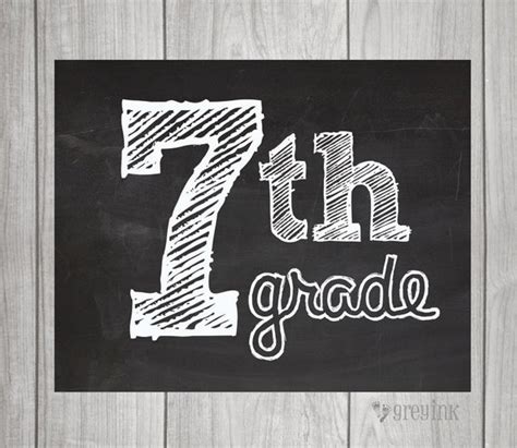 7th Grade Chalkboard Sign
