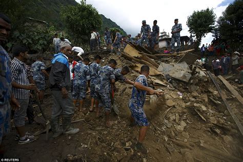 nepal landslides bury villages as country recovers from earthquake daily mail online