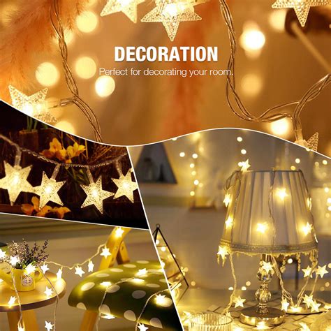 Led Star String Lights 10ft 20led Twinkle String Stars Fairy Lights