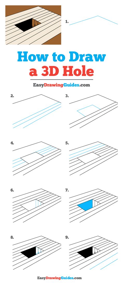 Simple steps on how to draw a. How to Draw a 3D Hole | 3d drawing tutorial, Illusion drawings, Drawings on lined paper