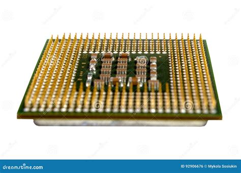 The Micro Elements Of Computer Central Processor Unit Cpu Contact Pins Stock Photo Image Of