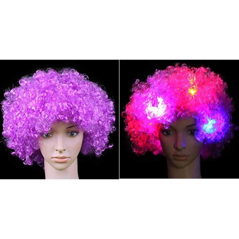 Amazing Explosion Of Head Led Light Up Flashing Hair Wig Fans Fun Party