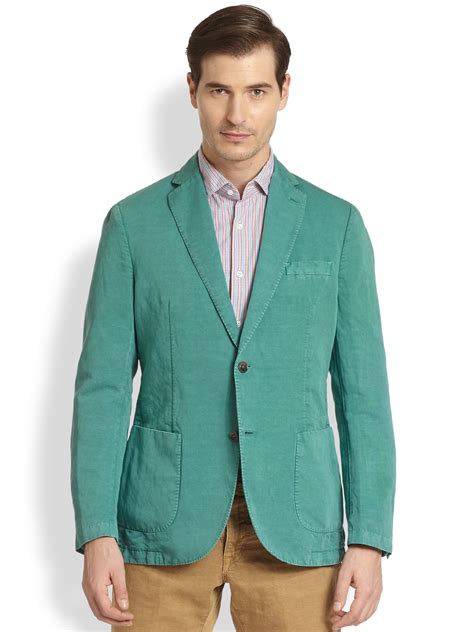 Slowear Linen Cotton Blazer In Green For Men Lyst