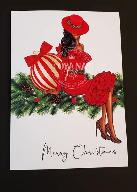 Christmas Card African American Black Expressions Afro Art Etsy