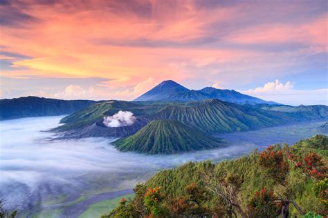 Mount Bromo Bromo Volcano At Sunrise The Only Active Crater In The Tengger Caldera Which