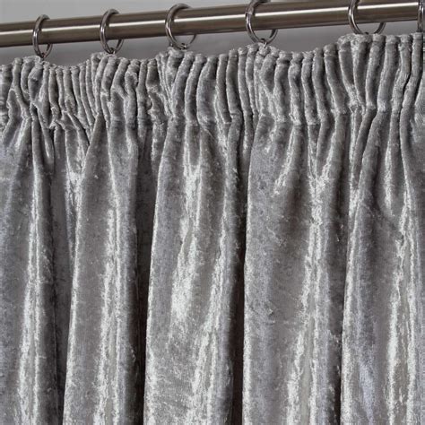 Sienna Crushed Velvet Pencil Pleat Curtains Ready Made Pair Fully Lined