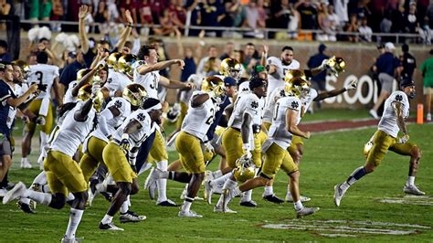 No 9 Notre Dame Edges Florida State 41 38 In Overtime Thriller