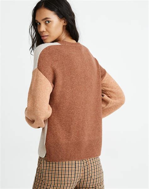 Womens Colorblock Payton Pullover Sweater In Coziest Yarn Madewell