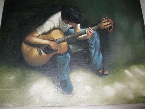 Young Boy Playing The Guitar By Lucille Valentino Ubicaciondepersonas