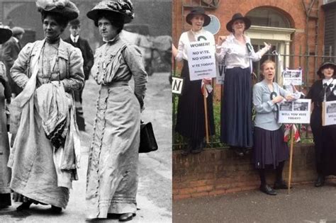 votes for women suffragettes chain themselves to pankhurst centre railings as a reminder to