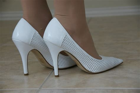 sexy delicious high heel stiletto mesh white pumps