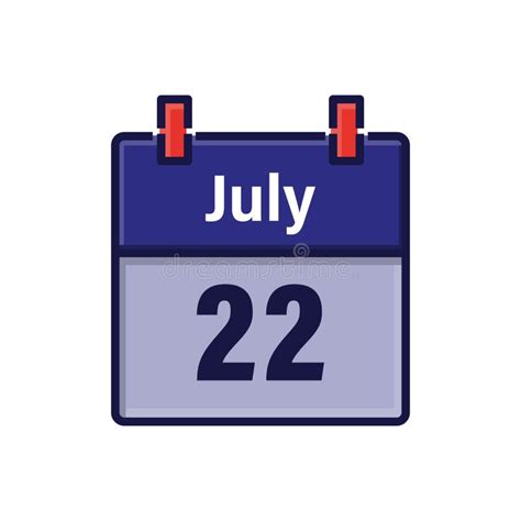 July 22 Calendar Icon Day Month Meeting Appointment Time Event