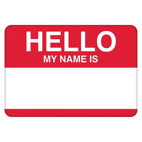 Hello My Name Is W Red Border Name Tags Party Makers
