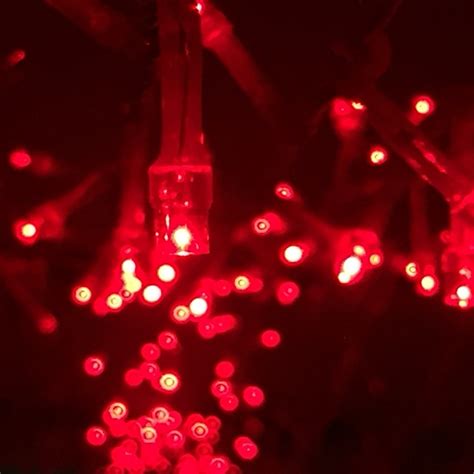 20 Metres Of 200 Red Led Fairy Lights And Controller Black Wires Light