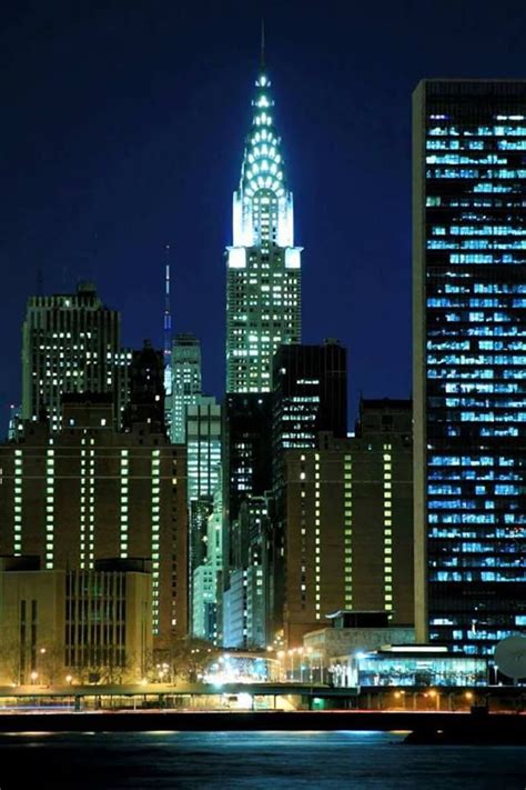 Chrysler Building At Night Manhattan Skyline Chrysler Building New