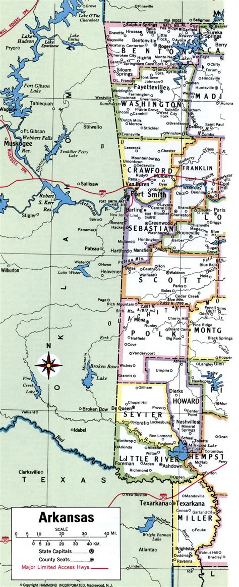 Map Of Arkansas Showing County With Citiesroad Highways
