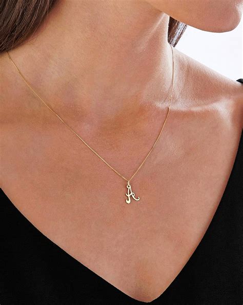 9 Carat Gold Initial Necklace 16inch Fashion World