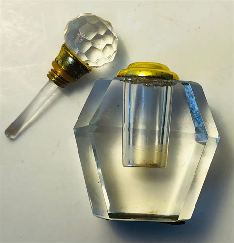 Vintage Crystal Perfume Bottle Faceted Dauber Etsy