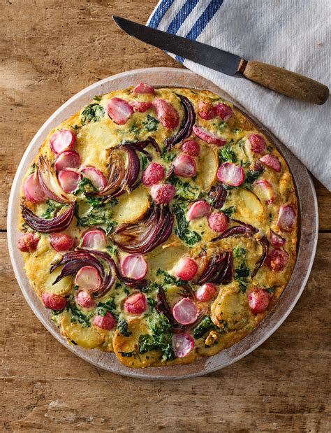 Springtime frittata with roasted radishes recipe | Sainsbury`s Magazine